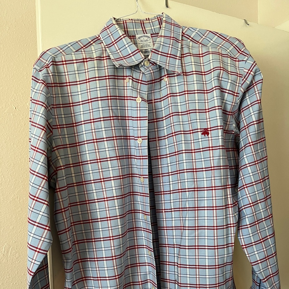 Men’s brooks brothers large long sleeve dress shirt plaid